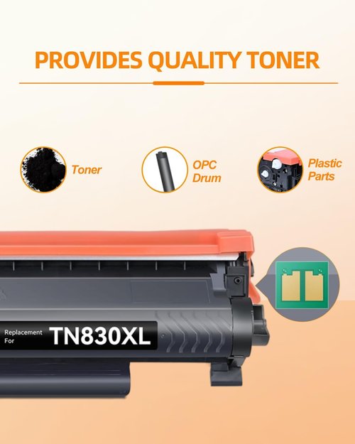 Brother TN830XL Toner Cartridge - High-Yield Replacement for HL-L2460DW & DCP-L2640DW | 2 Black Cartridges