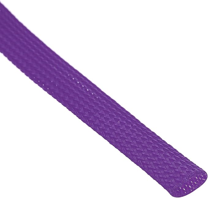 uxcell PET Expandable Sleeving 25ft 1/2" Purple Cable Management Sleeve Cord Organizer for Wrap Protect Cable