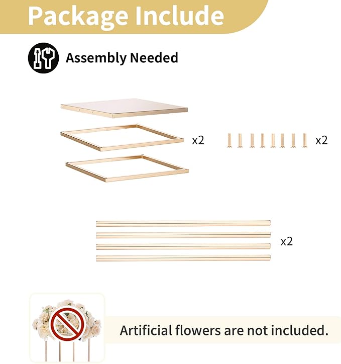 NUPTIO Gold Vases for Centerpieces Wedding - 2 Pcs 15.7 inch Tall Gold Vase Wedding Centerpieces for Tables - Geometric Gold Centerpieces for Table Flower Stand for Table Centerpieces for Weddings