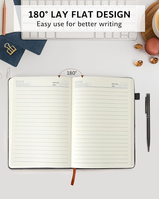 HULIPARK Leather Notebook Journal with Pen, A5 Lined Hardcover Notebook with Magnetic Closure, 240 Pages Daily Journal for Men Women, Ruled Journals Notebooks for Work, Writing, Note Taking - Black