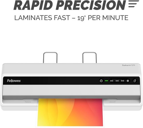 Fellowes Saturn 125 Thermal Laminator - Fast Warm-Up, Jam-Free Design | 12.5 Inch with Starter Kit