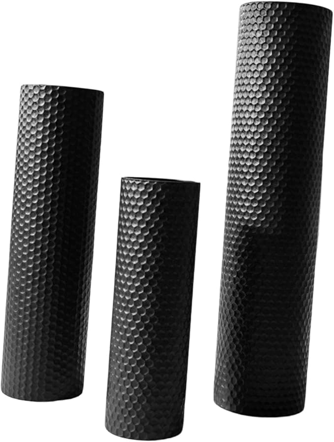 3Pcs Floor Vases Set Flower Container Creative Floral Arrangement Metal Floor Standing Decorative Cylinder Vase for Fireplace