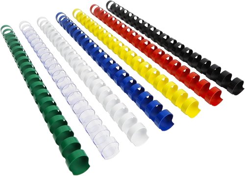 Rayson Binding Combs - 3/8in 19-Ring Plastic Spines | 55-Sheet Capacity, Colorful, Box of 100