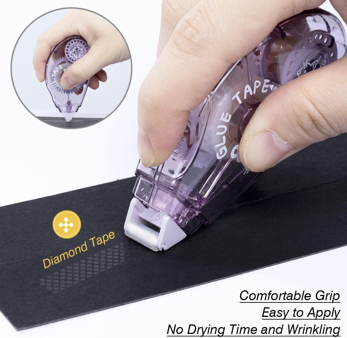 XUXU Double-Sided Tape Roller - 8 Pack Permanent Adhesive Dots for Crafts & Scrapbooking | Photo-Safe