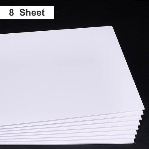 BENECREAT A4 White Foam Sheets - 8 Pack of 2mm Thick for Signage Displays & Digital Printing | 11.8x7.8 Inch