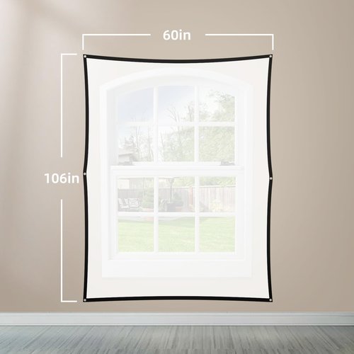 60” x 106” Holographic Rear Projection Screen - Portable & Foldable Anti-Crease Design for Indoor Use