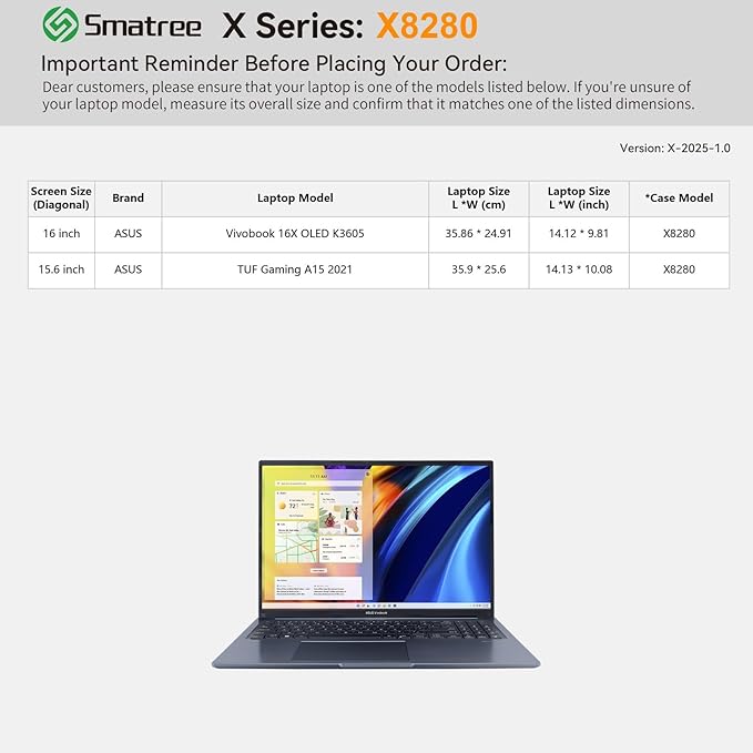 Smatree Hard EVA Protective Sleeve Case Compatible for 16 inch ASUS Vivobook 16X OLED K3605, for 15.6 inch ASUS TUF Gaming A15 2021, Anti-Shock and Waterproof Laptop Case, White (X8280W)