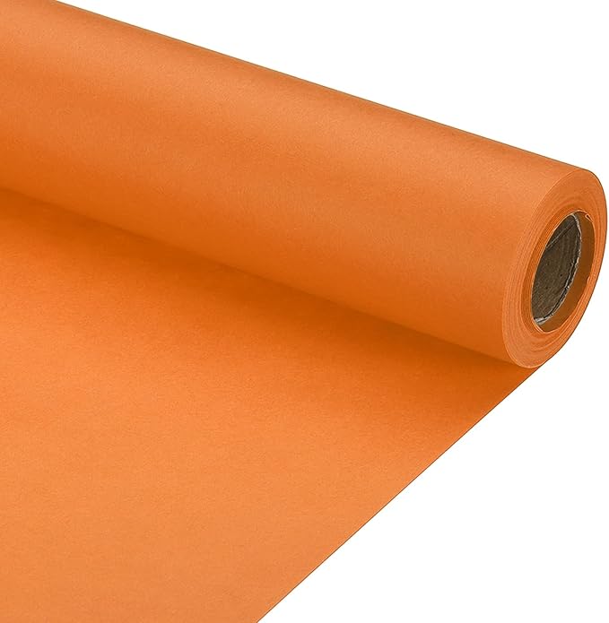 PATIKIL Wrapping Paper, 12" x 394"(33') 70 GSM Craft Paper Roll Kraft Packing Paper for Poster Bulletin Board, Gift Wrapping, Orange