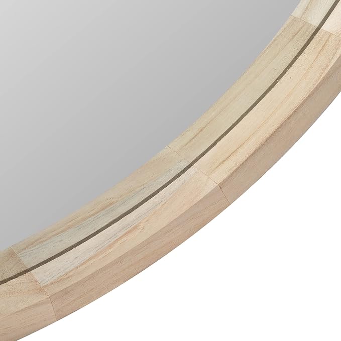 LYYYXGYP Round Wood Mirror 30 Inch for Wall Decor Farmhouse Wall Mirror Living Room Wooden Framed Circle Mirror Circular Vanity Mirror for Bathroom Bedroom