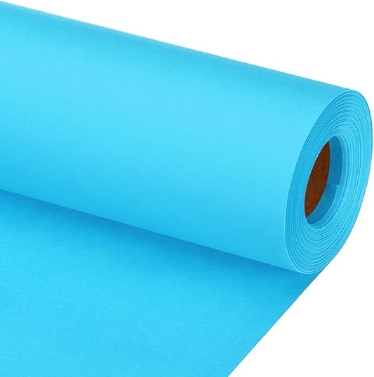 PATIKIL Wrapping Paper, 12"x800"(66') Bulletin Board Paper Roll Kraft Paper Roll Construction 80GSM for Shipping Packing Gift Wrapping Craft Flower Bouquet Christmas, Light Blue