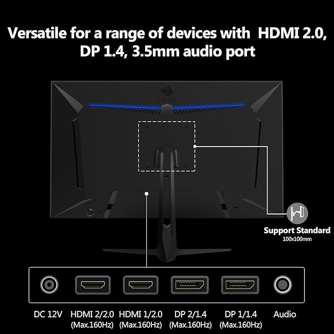 4K Monitor, Z-Edge 27 inch IPS Monitor, UHD 3840x2160 IPS Computer Monitor, 450 cd/m², 160Hz Refresh Rate, 1ms Response Time, G274K Ultra-Thin Bezel
