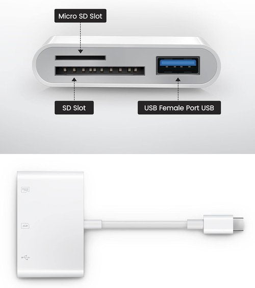 Oyuiasle USB-C SD Card Reader - Fast Memory Card Adapter for iPhone 15/16, iPad, MacBook Pro, Galaxy