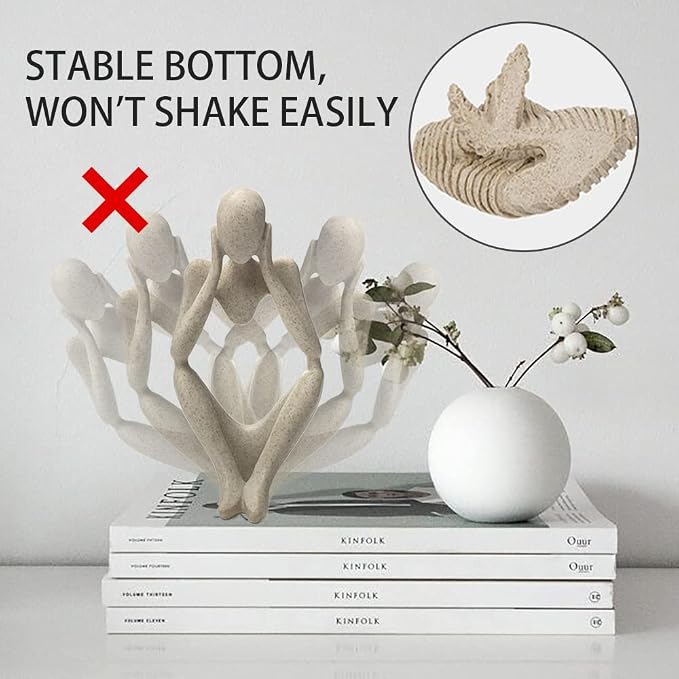 prosfalt Sandstone Resin Thinker Style Abstract Sculpture Statue Collectible Figurines Home Office Bookshelf Desktop Decor(Sandstone - think Deeply)
