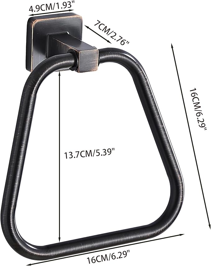 Oil Rubbed Bronze Towel Ring for Bathroom, Kitchen Bath Towel Holder Hangers Wall Mount Heavy Duty Stainless Steel