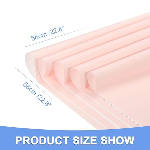 Double Sided Color Flower Wrapping Paper - 20 Sheet Waterproof Floral Bouquet Wrapping Paper Fits for Wedding Graduation Gifts - (22.8x22.8 Inch, Pink/White)