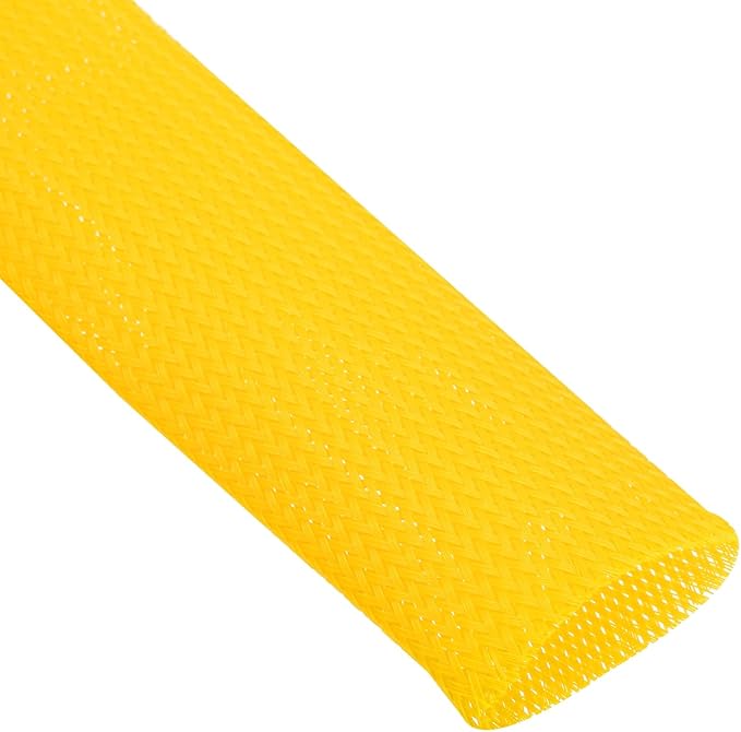 uxcell Expandable Sleeving, 2-inch 10ft Cable Sleeve, Yellow