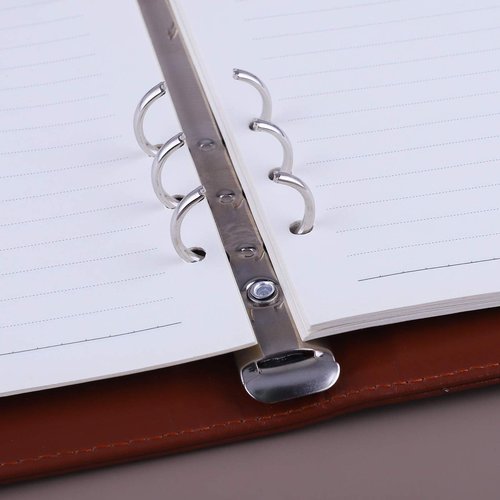 Antner A5 Binder - Refillable Notebook Planner Cover in Brown | PU Leather Personal Organizer with Magnetic Buckle