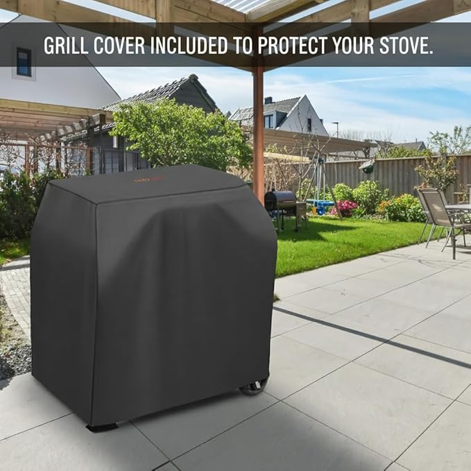 ONLYFIRE GRILLS Heavy Duty Propane Gas Griddle with Grill Cover, Premium 2-Burner Flat Top Gas Griddle with 518 sq.in Cooking Area, Foldable Side Tables, for Outdoor Patio Backyard BBQ Party, GS351