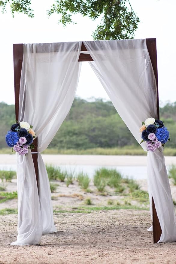Artificial Rose Flower Artificial Flowers Flower with Long Stem Silk Roses Bouquet for Wedding Bridal Shower Party Home Decoration (Navy Blue, 12 Pcs)