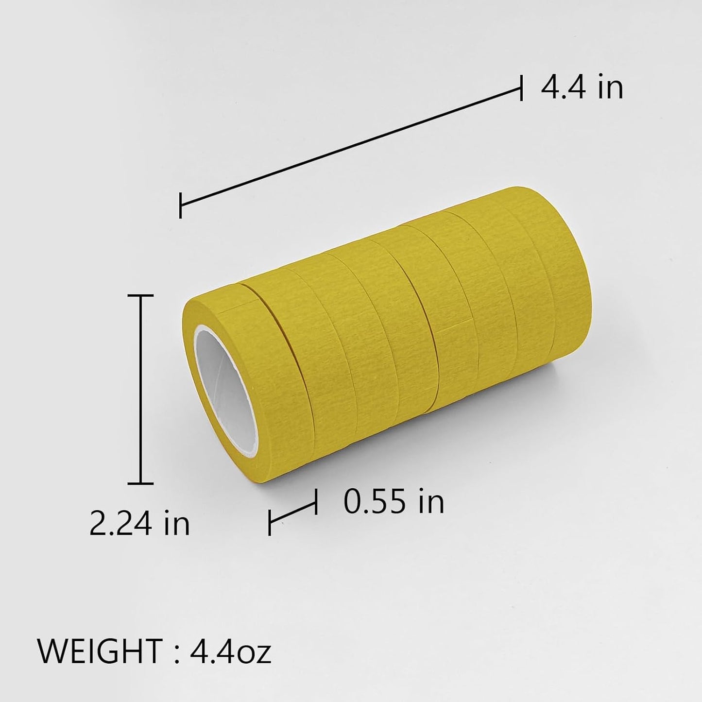 UMETDO 8PCS Colored Masking Tape - Yellow Painter's Tape for Kids' Crafts & DIY Projects | 1/2 Inch Rolls