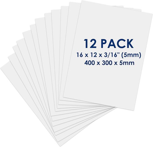 Foam Board | Premium 12-Pack - Acid-Free, Double-Sided White Poster Board for Crafts & Displays