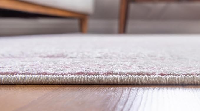 Unique Loom Bromley Collection Area Rug - Wells (9' x 12' 2" Rectangle Pink/Ivory)