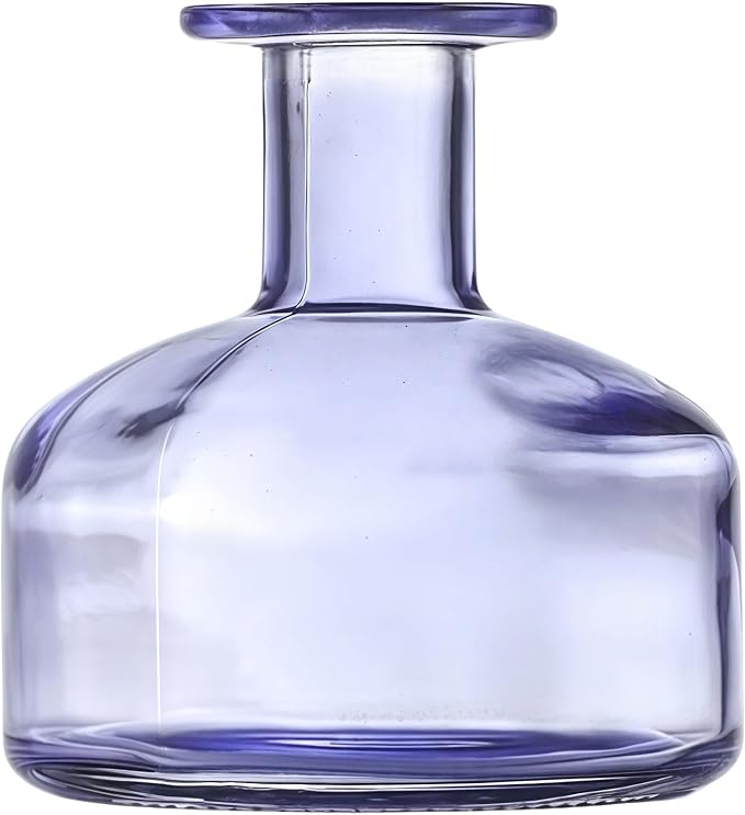 Purple Empty Glass Reed Diffuser Bottles,300ml Refillable Diffuser Bottle for Essential Oils,Aromatherapy Container for DIY Replacement Diffuser,Fragrance Decoration,Crafts Decor,Small Flower Vase
