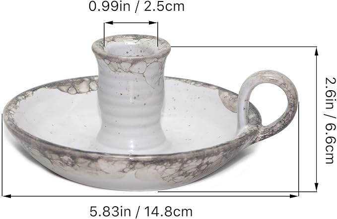 Candle Holder Ceramic Candlestick Holder, Candlelight Stand for Spell Candles, Taper Candles, and Incense, Halloween Christmas Dining Room Home Decoration Display
