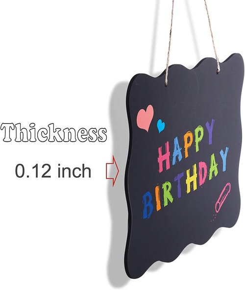 AUSTOR Chalkboard Sign - 8x10 Inch Double-Sided Erasable Message Board with Hanging String & Cloth