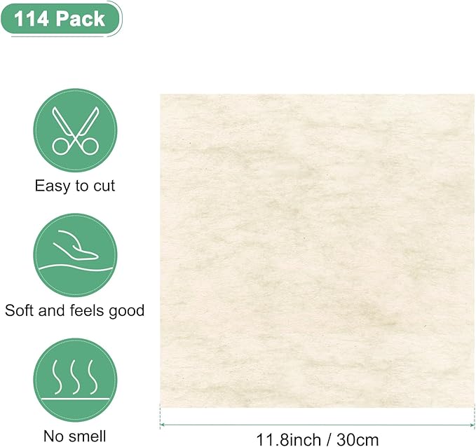 M METERXITY 114-Sheet Korean Cotton Wrapping Flower Paper, 11.8 Inch/ 30cm Waterproof Floral Wrapping Cotton Paper for Bouquets/Gift Packaging [Light Beige]