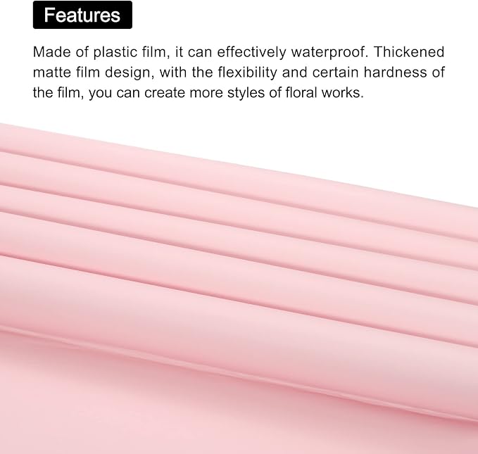 MECCANIXITY 10 Pcs Double Sided Color Flower Wrapping Paper Light Pink+Light Blue 22.8"x22.8" Waterproof for Florist Bouquet Supplies, DIY Crafts, Gift Box Packaging
