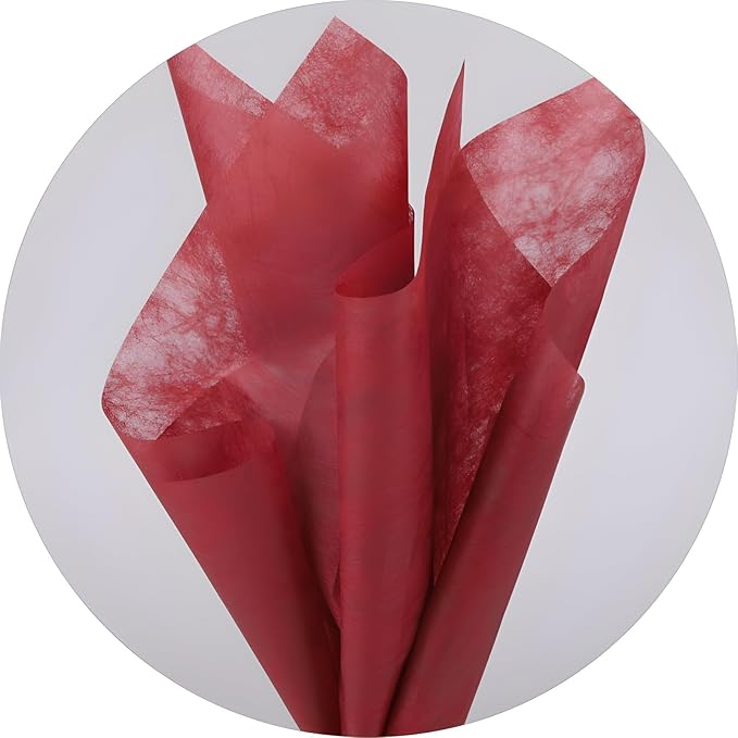 96 Sheets Tissue Flower Wrapping Paper Cotton Wrapping Flower Paper Withdrawable Lining Paper Non-woven Waterproof Floral Bouquet Wraps For Florist Packaging Arrangement (Red)