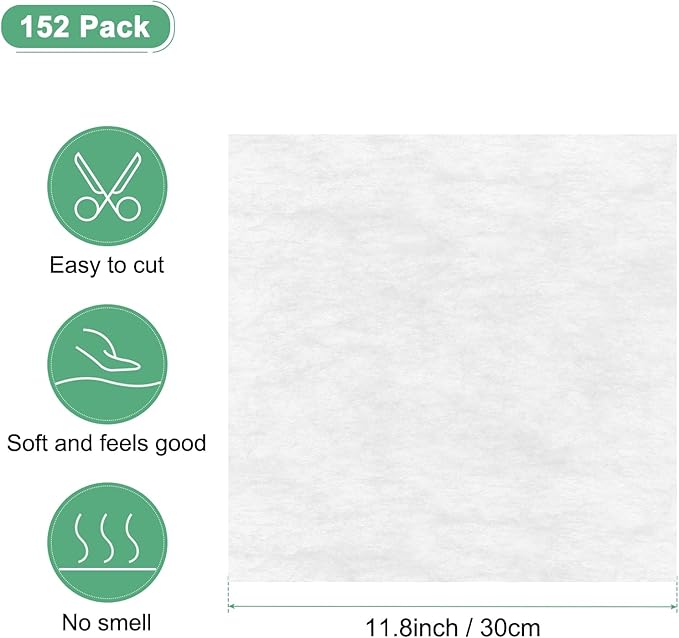 M METERXITY 152-Sheet Korean Cotton Wrapping Flower Paper, 11.8 Inch/ 30cm Waterproof Floral Wrapping Cotton Paper for Bouquets/Gift Packaging [White]