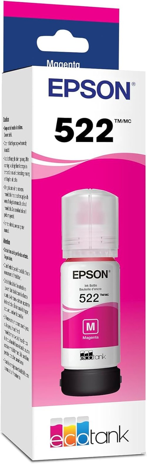Epson 522 EcoTank Ink - Ultra-High Capacity Magenta Bottle for ET-2400, 2720, 2800 Series