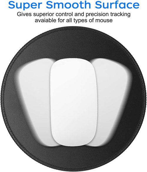 JIKIOU Mouse Pads - 4 Pack Non-Slip Rubber Base with Stitched Edges | Premium 7.9x7.9 Inches, Black