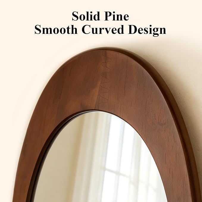 Ferytange Asymmetrical Full Length Mirror, 48" H x 24" W Irregular Boho Decorative Wall Mirror, Mid Century Modern Wall Art for Living Room Bedroom Entryway Hall