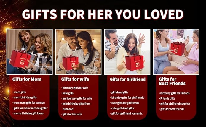 Preserved Handmade Red Rose With Hollow Clavicle Necklace,Jewelry Boxes With Necklace For Girlfriend,Wife,Mom With ''To My Love'' Card