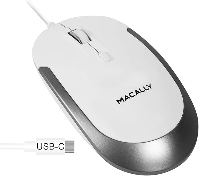 Macally USB C Mini Keyboard and a USB C Wired Mouse, Excellent Accessories for New MacBook Products