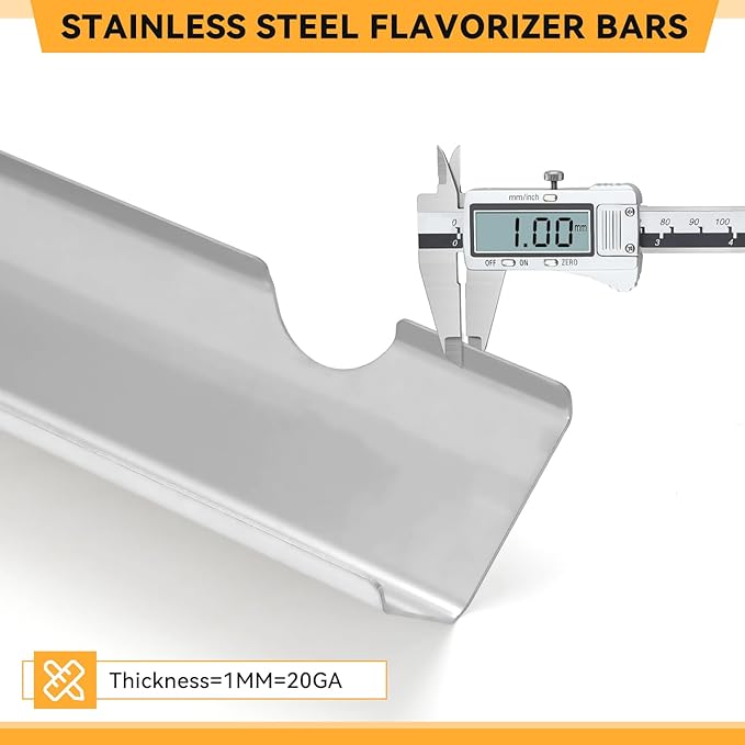 KifonMetals 17.1" Stainless Steel Flavorizer Bars for Weber Genesis II Grill Parts, GS4 Genesis II/II LX 300, II E-310, II E-315, II E-335, II LX-340 Replacement Parts, for Weber 66795, 5 Pcs