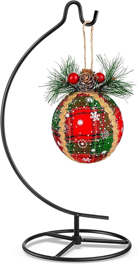 Ornament Display Stand Holder Iron Hanger Air Plant Stand Flower Pot Holder Iron Stand for Hanging Glass Globe Ball ,Christmas Wedding Ornament, Home Office Decor (Mini-Moon)