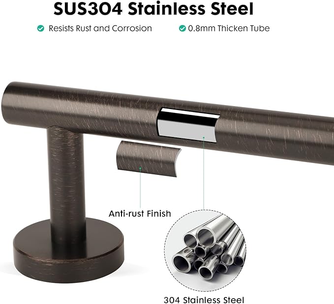 Antique 24 inch Oil Rubbed Bronze Towel Bar,Stainless Steel Towel Racks for Bathroom Wall Mounted,Bathroom Towel Holder Brushed Bronze