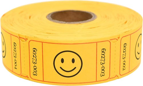 L LIKED Raffle Tickets - Smile Yellow | 500 Count Roll for Events, Prizes & Class Rewards