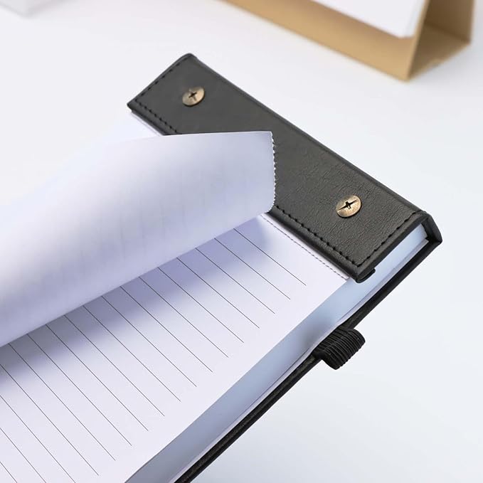 Mogoostry A5 Lined Planning Pads 5.9" x 8" Planner To Do List Memo Note Pads Screw Binding Writing Paperboard Notepad, 100 Sheets per Pack, Black
