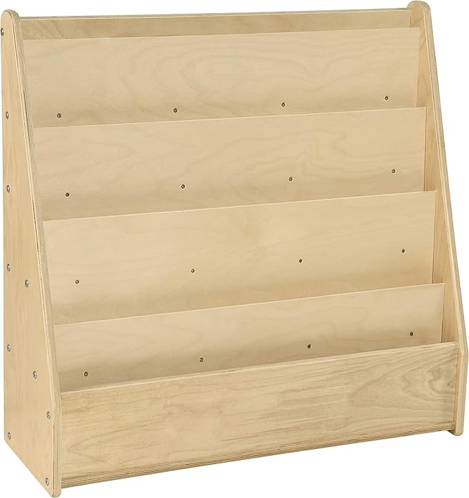 Contender Book Display for Daycare, Classroom, Preschool, Kids Single-Side Bookcase Stand, 5 Shelf Book Display with Rear Storage, 30-inch Width, Ready-to-Assemble, Made in USA