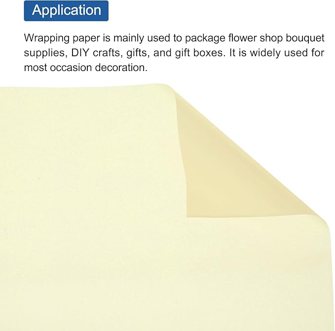MECCANIXITY Flower Wrapping Fog Paper 22.8x22.8 Inch Waterproof Matte Floral Wrapping Paper for DIY Crafts, Gift/Gift Box Packaging Beige 20 Pcs