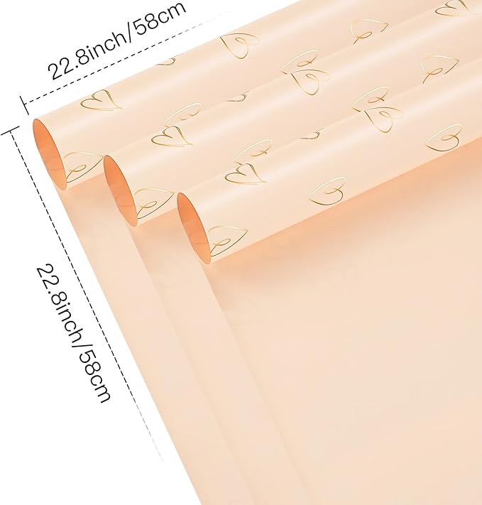 WRAPAHOLIC 20 Sheets Flower Wrapping Paper - 22.8 x 22.8 inch Champagne Love Design Water-Resistant Floral Bouquet Wrapping Paper, Florist Supplies Packaging for Wedding Birthday Gift DIY
