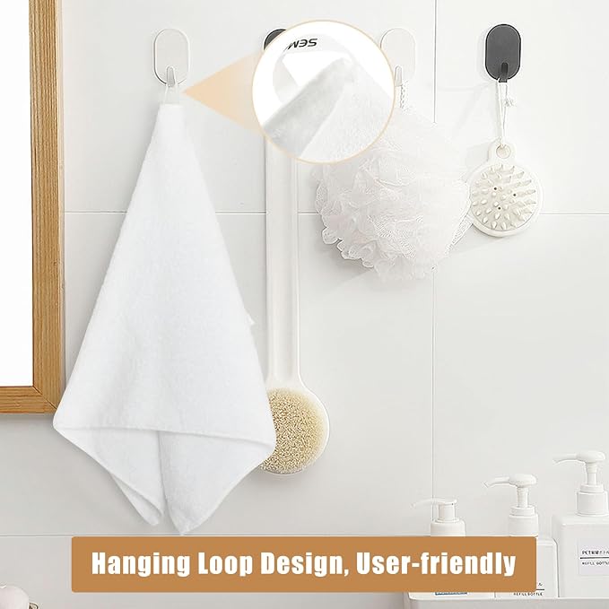 SEMAXE Bath Towel Set, 18 Piece Towel Set for Bathroom, Large Value Pack, Quick Dry Cotton Towels with Hanging Loops, Easy Care, White