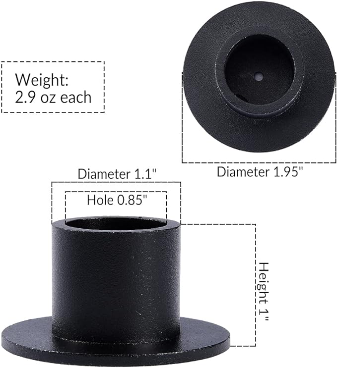 12PCS Black Taper Candle Holders, Matte Iron Candlestick Holders Centerpieces for Home Decoration, Wedding Anniversary, Party, Housewarming Gifts.