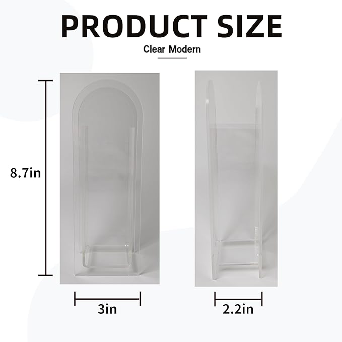 Acrylic Vase Creative Gifts Minimalist Design Wedding Centerpiece Home Office Decor Elegant Floral Display Stand(Not Including Flowers) (Clear, 2PCS)