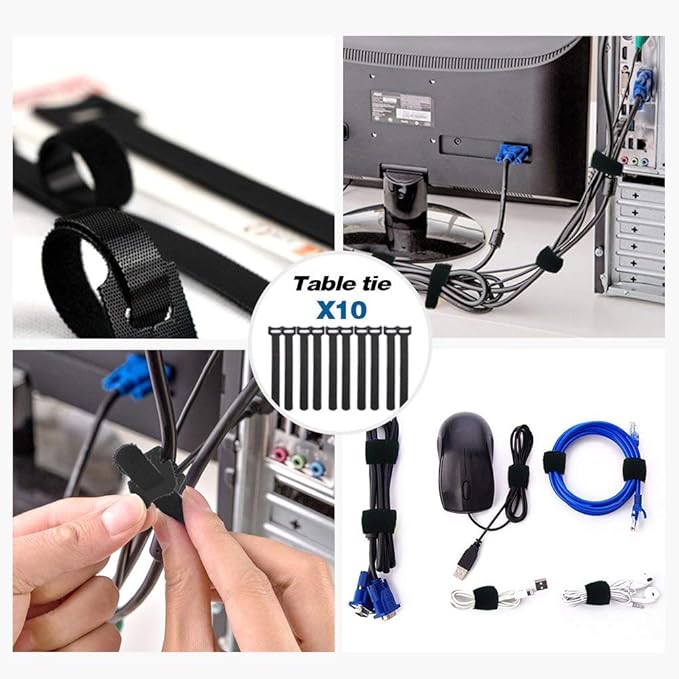 [Set of Three] Cable Management Boxes Organizer, Large Storage Wires Keeper Holder for Desk, TV, Computer, USB Hub, System to Cover and Hide & Power Strips & Cords (Ice White)